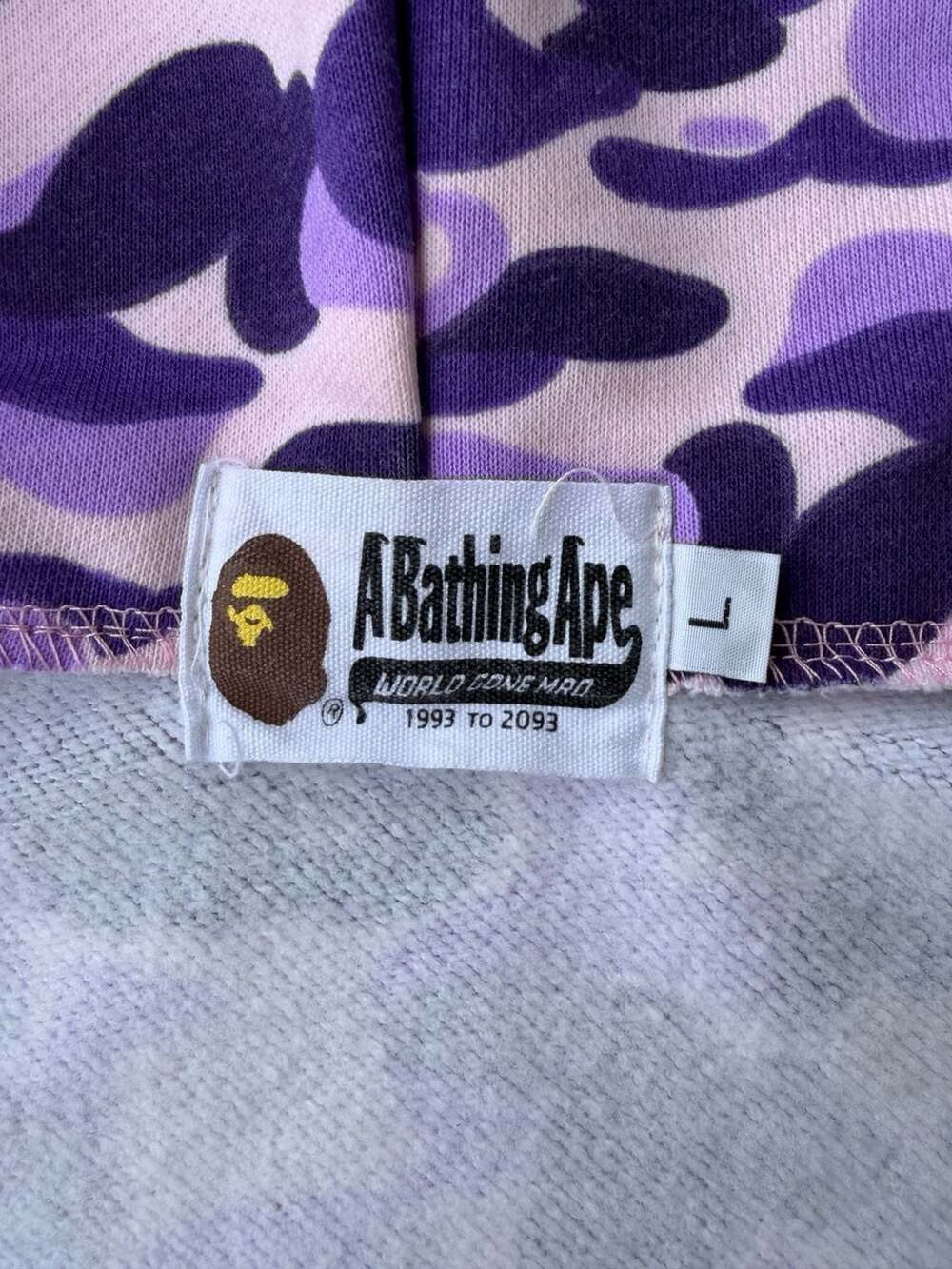A Bathing Ape BAPE Purple Camo Shark Full Zip Hoodie - Picture 4 of 4